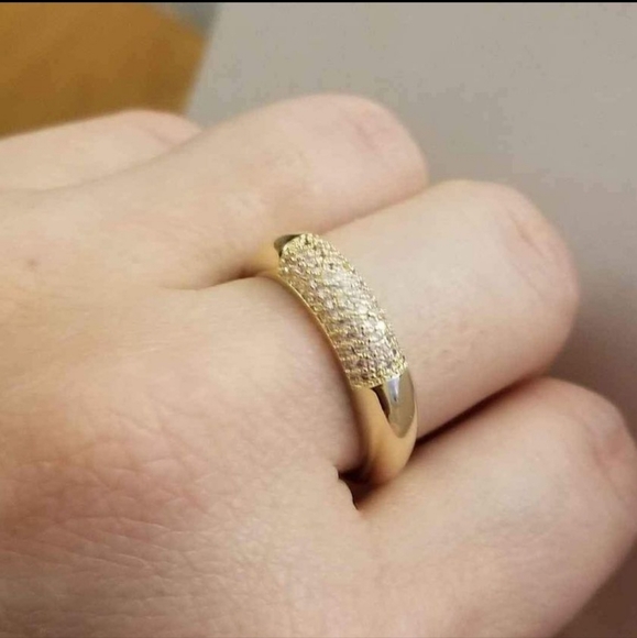 New 18K Gold Plated Diamond Band Ring for Women - Picture 6 of 9